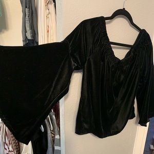 Hollister off the shoulder velvet top